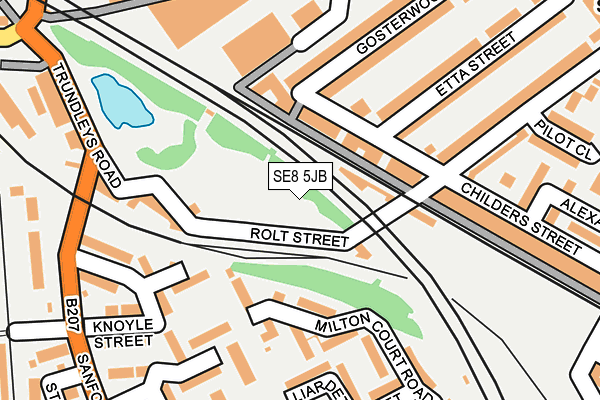 SE8 5JB map - OS OpenMap – Local (Ordnance Survey)