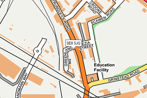 SE8 5JG map - OS OpenMap – Local (Ordnance Survey)