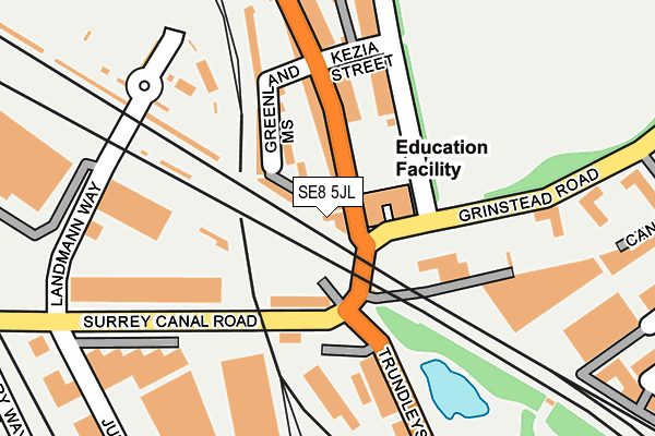 SE8 5JL map - OS OpenMap – Local (Ordnance Survey)