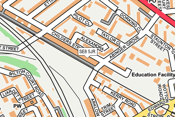 SE8 5JR map - OS OpenMap – Local (Ordnance Survey)