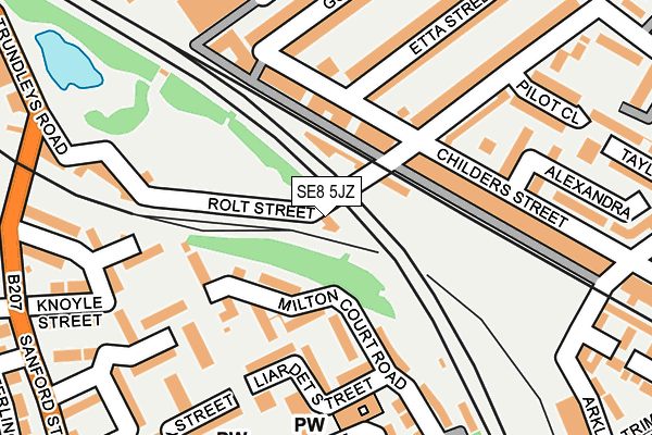 SE8 5JZ map - OS OpenMap – Local (Ordnance Survey)