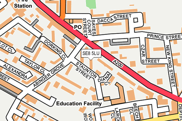 SE8 5LU map - OS OpenMap – Local (Ordnance Survey)