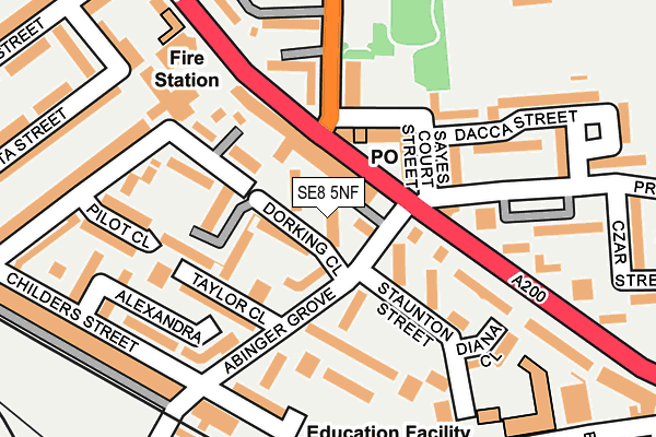 SE8 5NF map - OS OpenMap – Local (Ordnance Survey)