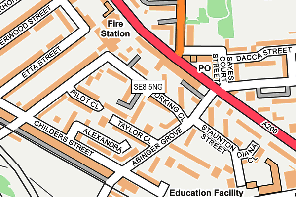 SE8 5NG map - OS OpenMap – Local (Ordnance Survey)