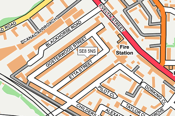 SE8 5NS map - OS OpenMap – Local (Ordnance Survey)
