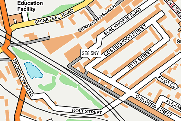 SE8 5NY map - OS OpenMap – Local (Ordnance Survey)