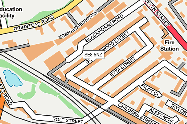 SE8 5NZ map - OS OpenMap – Local (Ordnance Survey)