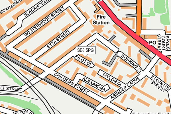 SE8 5PG map - OS OpenMap – Local (Ordnance Survey)