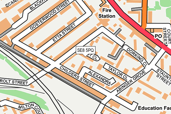 SE8 5PQ map - OS OpenMap – Local (Ordnance Survey)