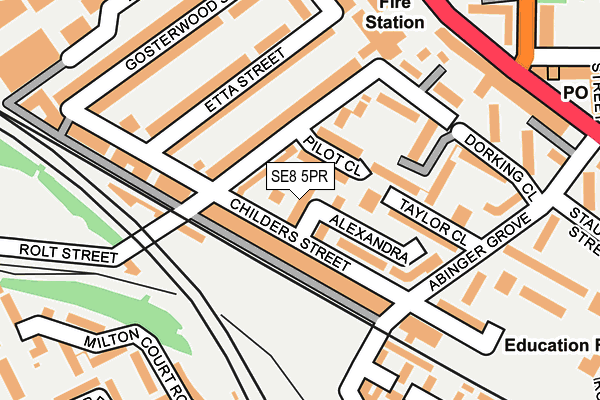 SE8 5PR map - OS OpenMap – Local (Ordnance Survey)
