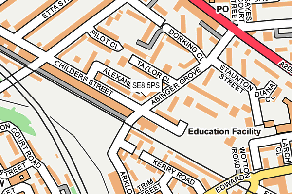 SE8 5PS map - OS OpenMap – Local (Ordnance Survey)