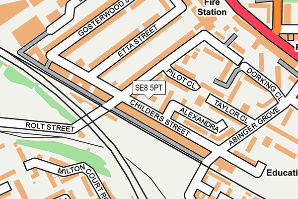 SE8 5PT map - OS OpenMap – Local (Ordnance Survey)