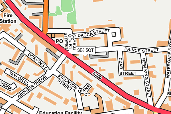 SE8 5QT map - OS OpenMap – Local (Ordnance Survey)