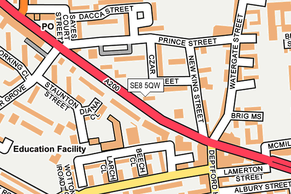 SE8 5QW map - OS OpenMap – Local (Ordnance Survey)