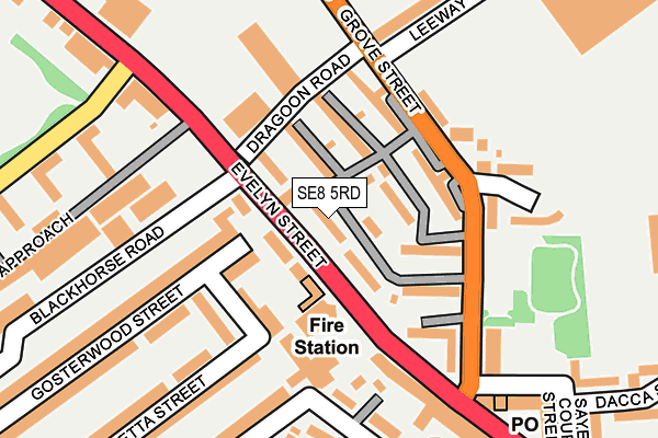 SE8 5RD map - OS OpenMap – Local (Ordnance Survey)