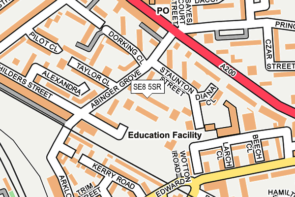 SE8 5SR map - OS OpenMap – Local (Ordnance Survey)