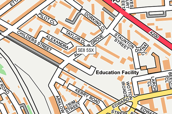 SE8 5SX map - OS OpenMap – Local (Ordnance Survey)