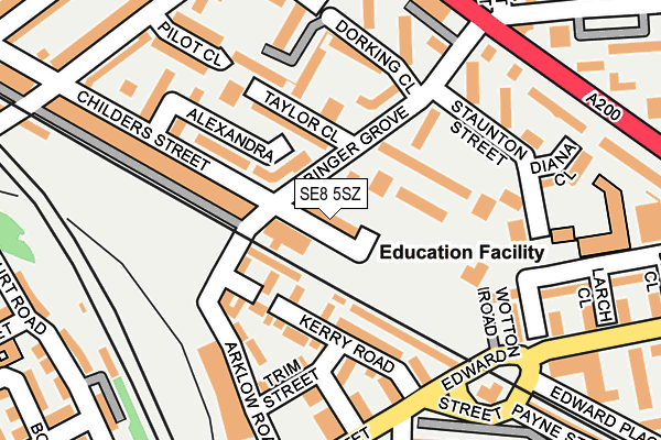 SE8 5SZ map - OS OpenMap – Local (Ordnance Survey)