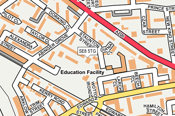 SE8 5TG map - OS OpenMap – Local (Ordnance Survey)