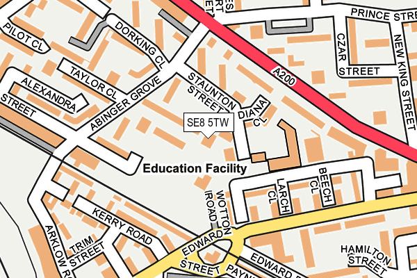 SE8 5TW map - OS OpenMap – Local (Ordnance Survey)