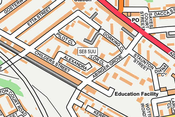 SE8 5UU map - OS OpenMap – Local (Ordnance Survey)