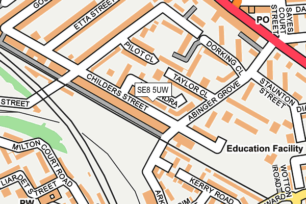 SE8 5UW map - OS OpenMap – Local (Ordnance Survey)