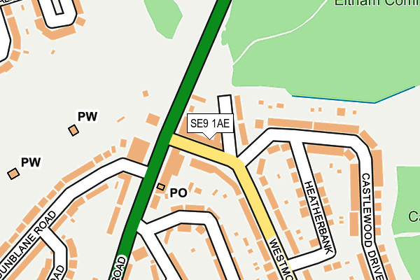 SE9 1AE map - OS OpenMap – Local (Ordnance Survey)