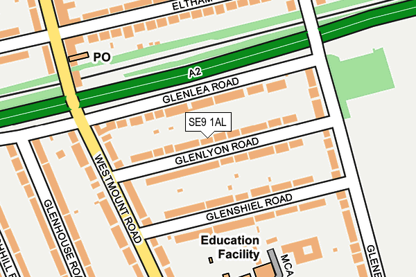 SE9 1AL map - OS OpenMap – Local (Ordnance Survey)