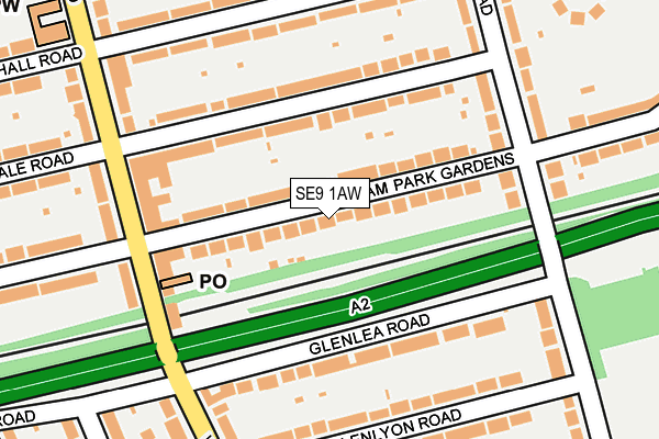SE9 1AW map - OS OpenMap – Local (Ordnance Survey)
