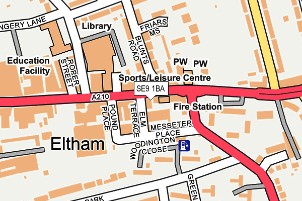 SE9 1BA map - OS OpenMap – Local (Ordnance Survey)