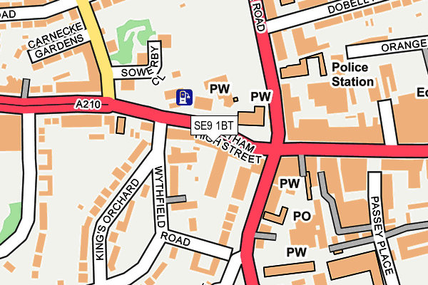 SE9 1BT map - OS OpenMap – Local (Ordnance Survey)