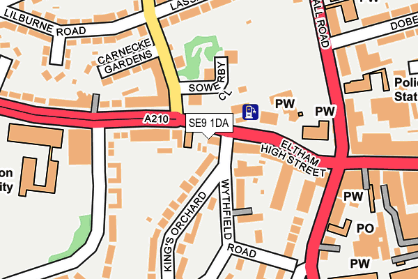 SE9 1DA map - OS OpenMap – Local (Ordnance Survey)