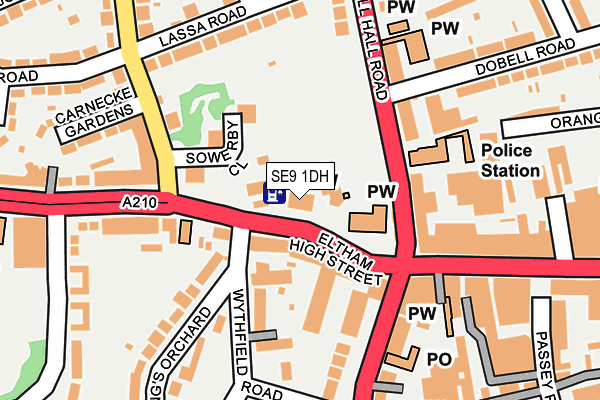 SE9 1DH map - OS OpenMap – Local (Ordnance Survey)