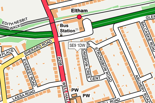 SE9 1DW map - OS OpenMap – Local (Ordnance Survey)