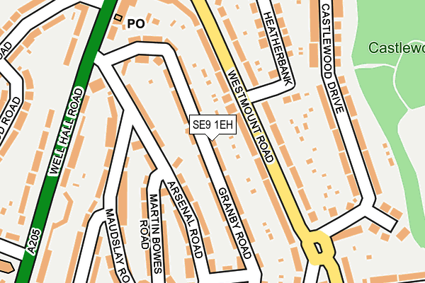 SE9 1EH map - OS OpenMap – Local (Ordnance Survey)