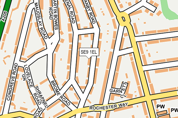 SE9 1EL map - OS OpenMap – Local (Ordnance Survey)