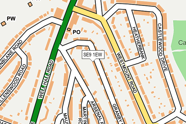 SE9 1EW map - OS OpenMap – Local (Ordnance Survey)
