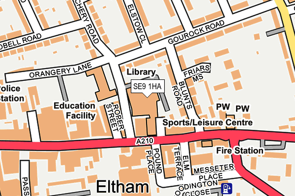 SE9 1HA map - OS OpenMap – Local (Ordnance Survey)