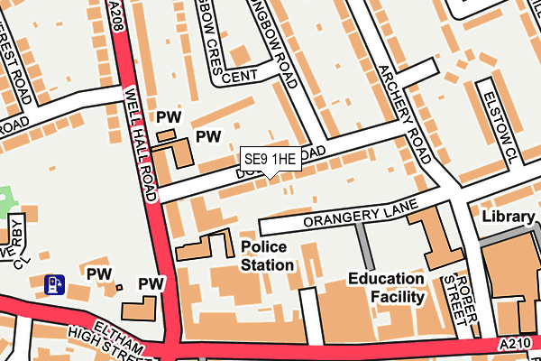 SE9 1HE map - OS OpenMap – Local (Ordnance Survey)