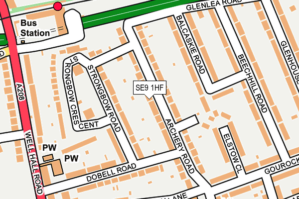 SE9 1HF map - OS OpenMap – Local (Ordnance Survey)