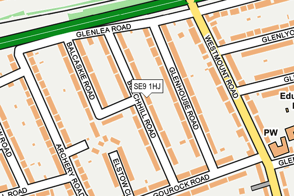 SE9 1HJ map - OS OpenMap – Local (Ordnance Survey)