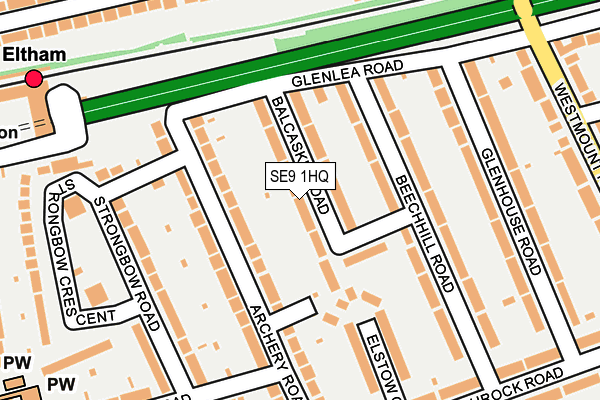 SE9 1HQ map - OS OpenMap – Local (Ordnance Survey)