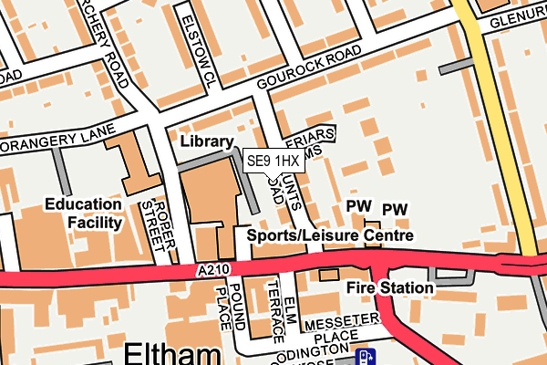 SE9 1HX map - OS OpenMap – Local (Ordnance Survey)