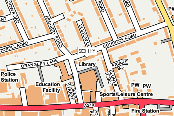 SE9 1HY map - OS OpenMap – Local (Ordnance Survey)