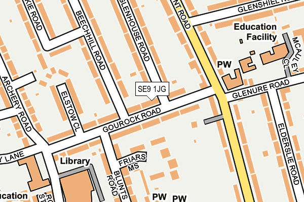 SE9 1JG map - OS OpenMap – Local (Ordnance Survey)