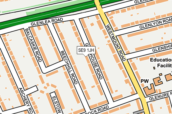 SE9 1JH map - OS OpenMap – Local (Ordnance Survey)