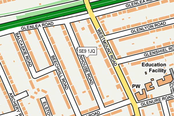 SE9 1JQ map - OS OpenMap – Local (Ordnance Survey)
