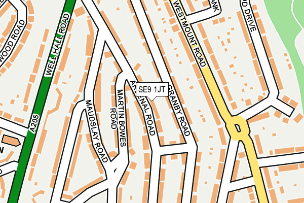 SE9 1JT map - OS OpenMap – Local (Ordnance Survey)