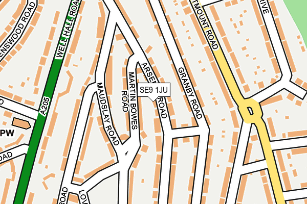 SE9 1JU map - OS OpenMap – Local (Ordnance Survey)