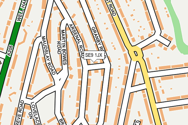 SE9 1JX map - OS OpenMap – Local (Ordnance Survey)